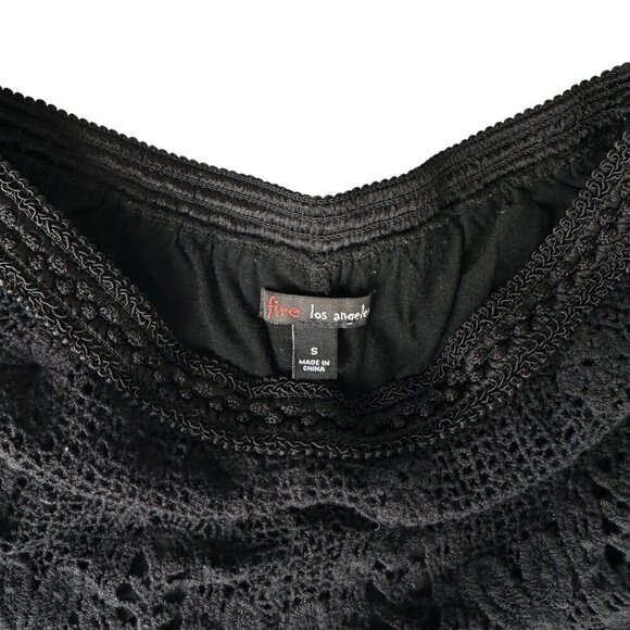FIRE LOS ANGELES BOHEMIAN STYLE CROCHET SHORT SHORTS IN BLACK SZ S 100% COTTON - Picture 12 of 16